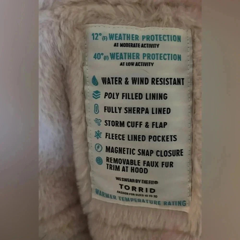 TORRID GRAY CAMO TWILL FUR LINED PARKA WINTER JACKET 00 - Picture 11 of 11